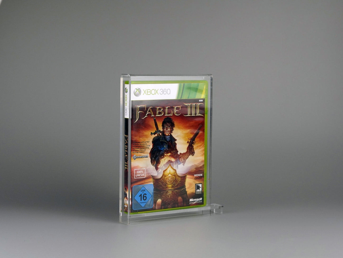 Acryl Schutzcase Display Case Box für Microsoft XBOX 360 Spiel OVP mit UV-Schutz