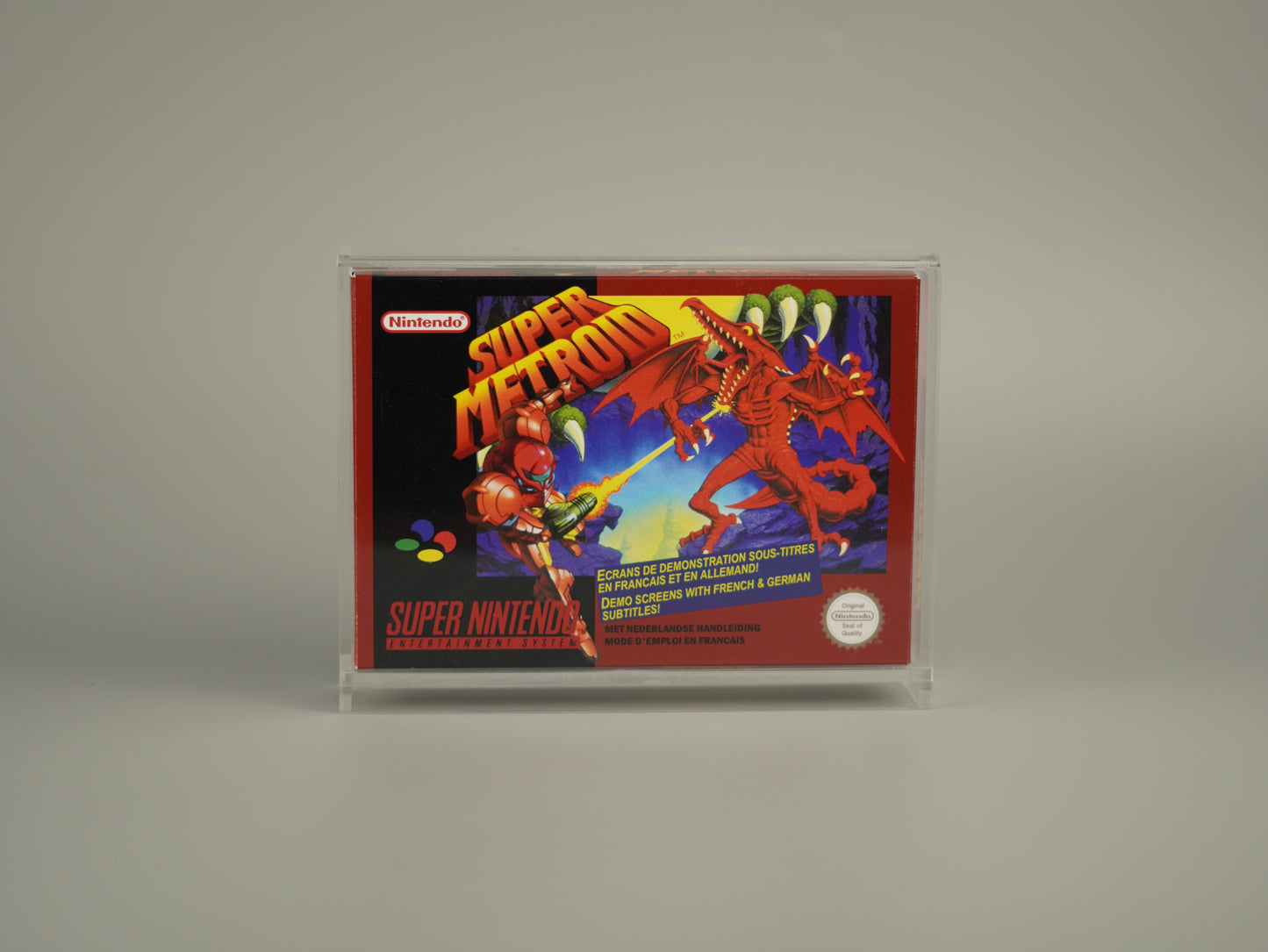 Acrylic Box Display Case for Super Nintendo SNES Game OVP with UV Protection