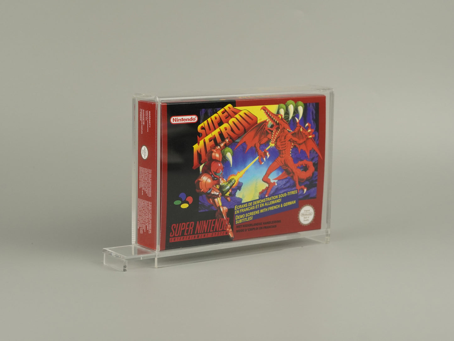 Acrylic Box Display Case for Super Nintendo SNES Game OVP with UV Protection