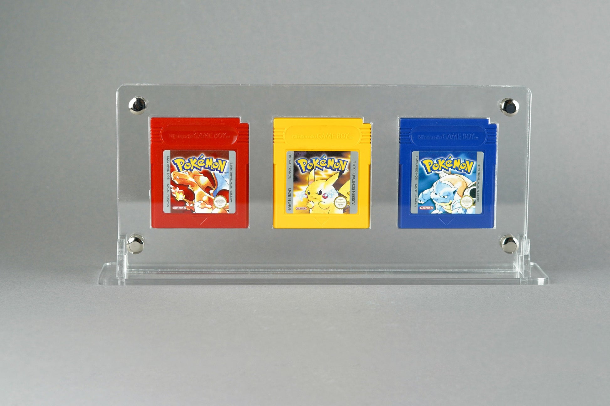 Acryl Aufsteller, Display für 3 Nintendo Gameboy Module