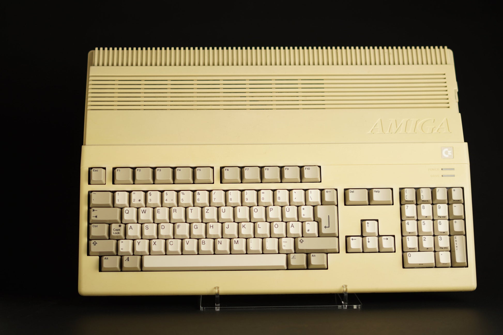 Acryl Aufsteller, Displayständer für Commodore Amiga A500 Konsolen