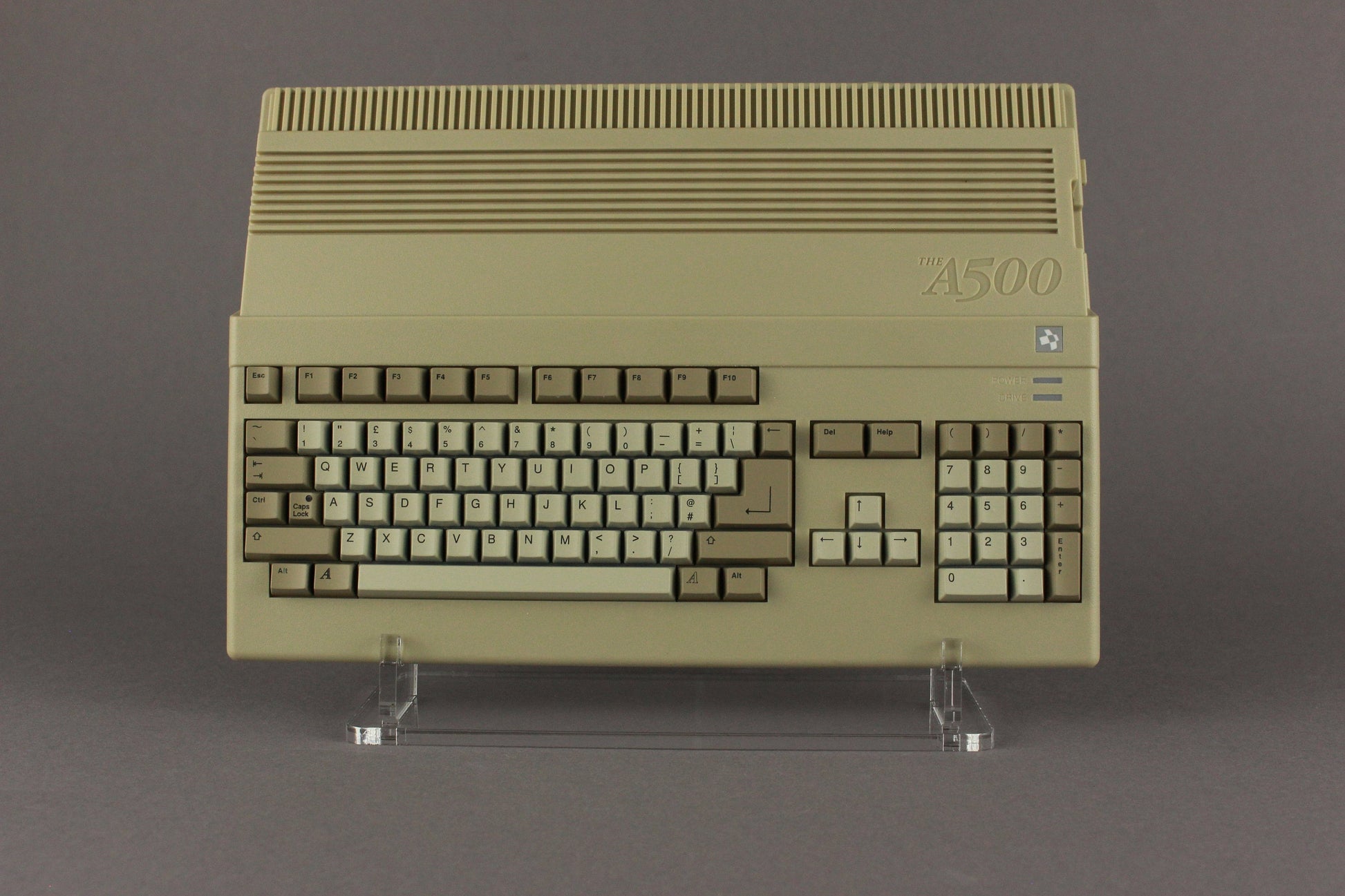 Acryl Aufsteller, Displayständer für Mini Commodore Amiga A500 Mini Vertikal