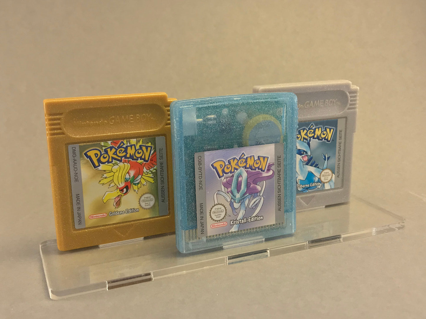 Acryl Aufsteller, Displayständer für Nintendo Gameboy 3er Modul  Pokemon