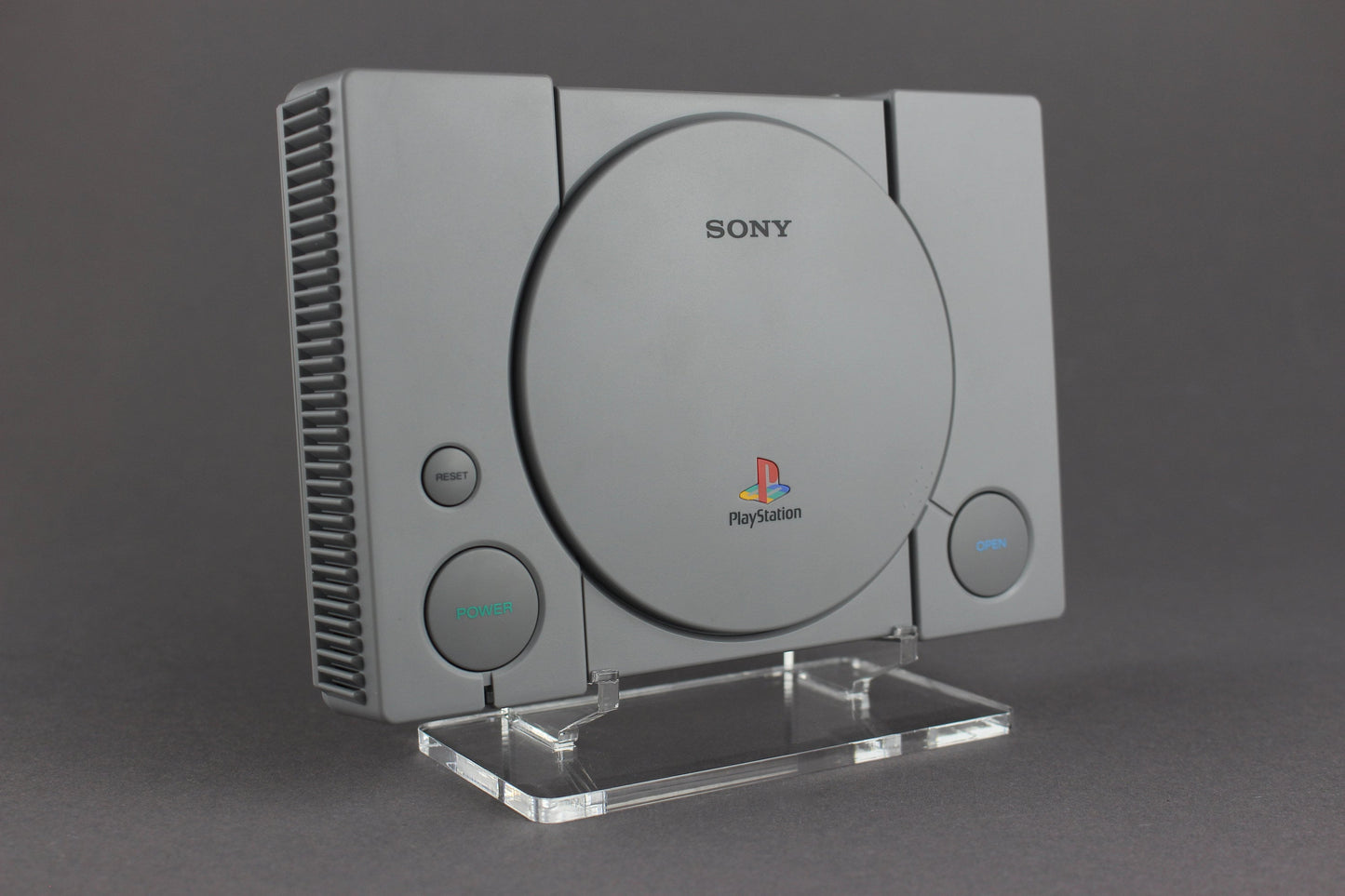 Acryl Aufsteller, Displayständer für Sony Playstation Classic PSX Mini Vertikal