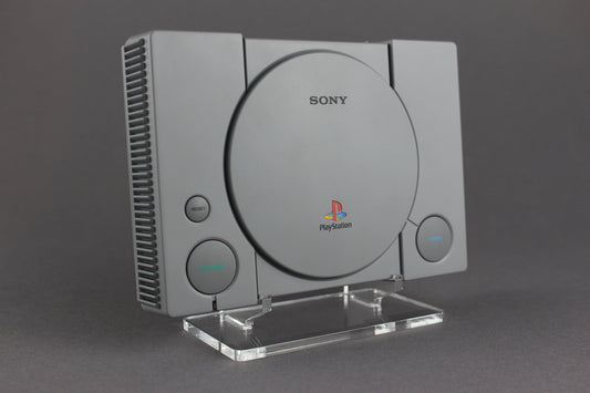 Acryl Aufsteller, Displayständer für Sony Playstation Classic PSX Mini Vertikal