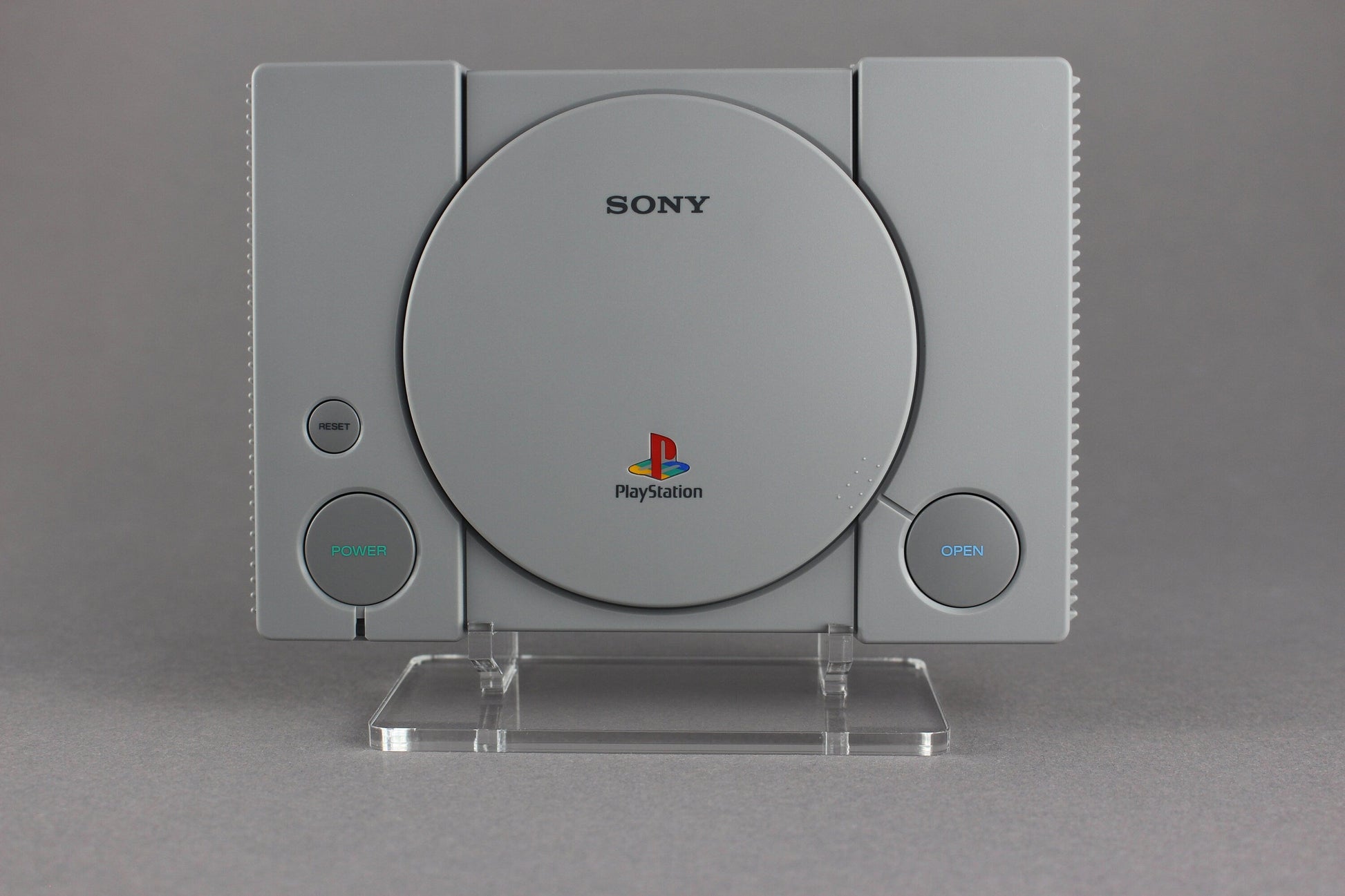 Acryl Aufsteller, Displayständer für Sony Playstation Classic PSX Mini Vertikal